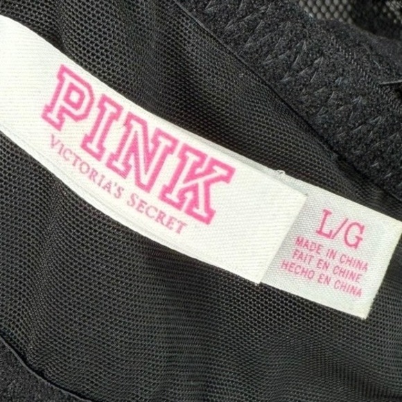 Victoria's Secret Pink Black Floral Lace Push Up Padded Bralette High Neck Large - Picture 6 of 9